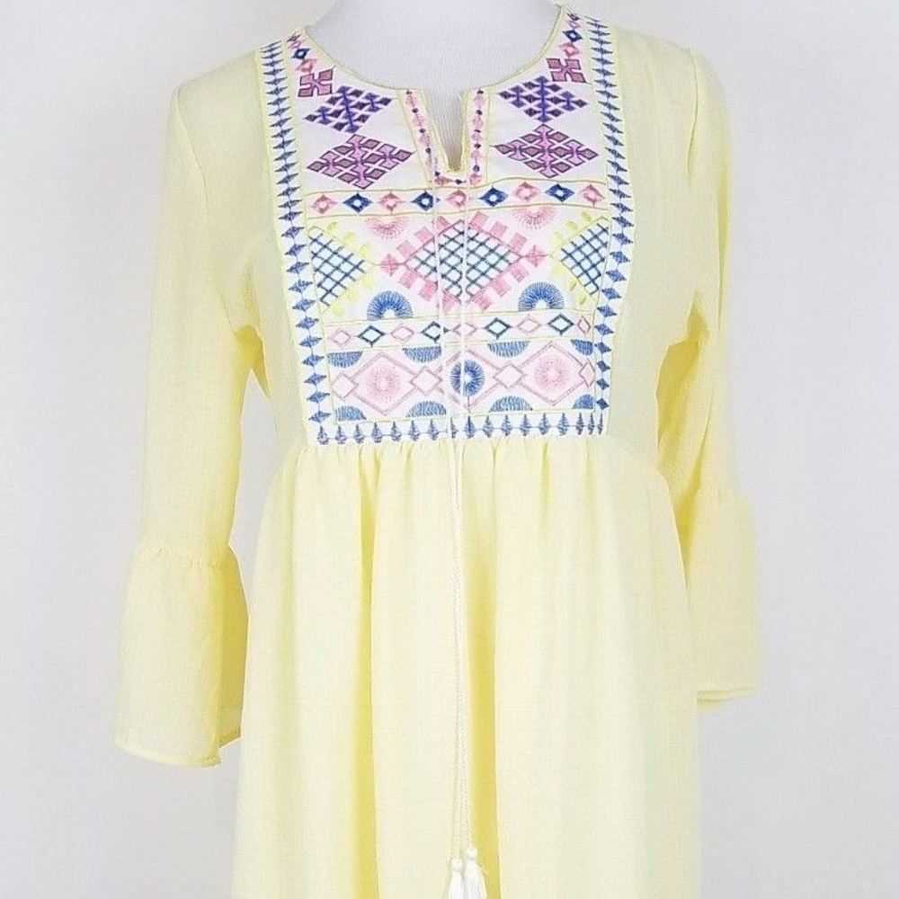 Flamingo Urban Dress Size Medium Bell Embroidered